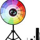 18 Inch Spin The Wheel Game with Stand Prize Wheel Height Adjustable 12 Slots Color Dry Erase Spin Wheel Spinner Game with Dry Erase & Marker Pen for Trade Show Fortune Spinning Game