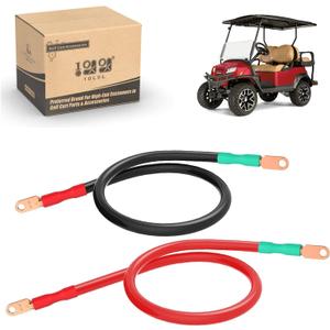 10L0L Universal Golf Cart Battery Cable 36in & 38in for Club Car EZGO and Other Motor Battery Connection Cables Set (1 Black, 1 Red)