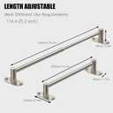 Towel Bar, Adjustable 14.4inch - 25.2inch Towel Rack, Self Adhesive Wall Mounted for Bathroom Kitchen Hand Towel Holder Cloths Hanger 304 Stainless Steel Organizer Single Bar (Brushed Nickel)