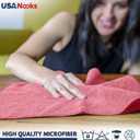 USANOOKS Microfiber Cleaning Cloth - 100Pcs (12.5x12.5 inch) High Performance - 1200 Washes, Ultra Absorbent Towels for Cars Weave Grime & Liquid for Streak-Free Mirror Shine (Multicolor)