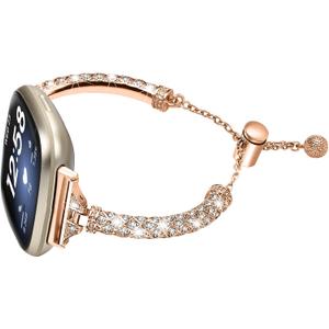 Bracelet Compatible with Fitbit Versa 3/4 Bands, Sense/Sense 2 Bands for Women, Replacement Rhinestone Bling Wristband Strap