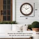 Outdoor Clocks for Patio Large Waterproof with Thermometer - 18 inch Indoor Outdoor Wall Clock with Temperature and Humidity Combo - Weatherproof, Accurate & Easy to Read for Pool, Garden & Home Decor