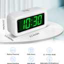 KWANWA 12 Inch Large Display Digital Alarm Clock for Kids & Adults, Dimmable LED Clock with Adjustable Brightness, Easy Snooze, Battery Operated Cordless Desk Clock for Bedroom, Kitchen, (White
