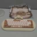 YUNZII C68 Wireless Mechanical Keyboard,65% Layout,Hot Swap,Triple Mode BT5.0/2.4G/Wired, RGB Backlit NKRO,Cute Cat Silicone Ergonomic Design for Win/Mac (Brown, Milk Switch)