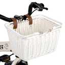 GRANNY SAYS Kids Bike Basket Front, Small Wicker Basket with Handle, Bicycle Basket for Boys and Girls, Small Basket for Bike, Baskets with Adjustable Straps, 9¾" X 7" X 6", White