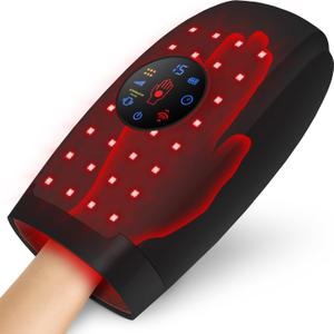 Lunix LX37 Carpal Tunnel & Wrist Pain Relief Device, Touchscreen Red Light Therapy for Hands with Arthritis, Cordless Air Compression Hand Massager, Charcoal Black
