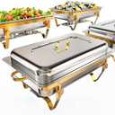9Qt 4 Pack [Multiple Food Pans Combo] Chafing Dishes for Buffet | High Grade [Durable and Hard] Chafing Dish for Parties, Events & Weddings, Indoors & Outdoors