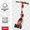 Huffy Toddler 3-Wheel Scooter for Kids, Multiple Colors & Licensed Character Graphics, Ages 3+, Durable Steel Frame, Wide Non-Slip Deck, Stable Lean-to-Steer Design, Light-Up Options, Girls/Boys