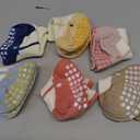 Baby Toddler Socks Girls Boys Non Slip Baby Grip Socks Cute Cotton Crew Socks for Newborn Infant Toddler 6 Pairs, 0-12m