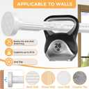 White Extra Long Tension Curtain Rod 41-146 Inch Outdoor Tension Shower Curtain Rod No Drilling for Window Patio No Slip Spliced Telescopic Design Easy to Install Never Rust Diameter 1.26 Inch