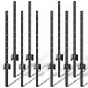 Metal Fence Post 3 Feet Pack of 10, T Post for Wire Fencing, U Post for Temporary Fencing, Garden Wire Mesh and Signs, Small Pet Enclosure