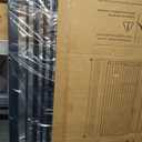 COMOMY 55.1" Extra Tall Pet Gate, 29.5-43" Wide with Adjustable Cat Door, Black
