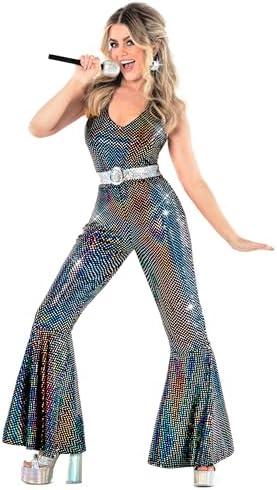Morph Disco Costume Women - 70s Retro Jumpsuit Costume For Parties & Halloween - 70s Disco Outfits For Women S