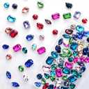 60 Pieces Sew on Rhinestones Mixed Shape Flat Back Sew on Glass Crystals Multicolors Glass Rhinestone Gems Mix Sizes Rhinestone Beads for Craft, Clothing, Garments, Dress, Earrings