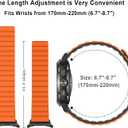 Anlinser Magnetic Bands Compatible with Samsung Galaxy Watch Ultra 2/1 Band 47mm for Men Women, Waterproof Silicone Sport Strap with Magnet Compatible with Samsung Watch Ultra, Orange/Black