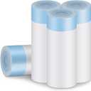 Cat Litter Bags, 80 Pieces Litter Box Liners for Automatic Cat Litter Box Self Cleaning, 4 Rolls 18 x 18 inches Robot Drawstring Bags, White