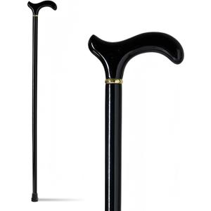 GUYUE Handmade Wooden Walking Cane for Men and Women Ergonomic Wood Cane (Gloss Black, 37" (for 6'0" to 6'1"))