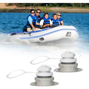 3 x Inflatable Boat Air Valve, 2pcs Air Valve Inflatable Boat Spiral Air Plugs One-Way Inflation Replacement Screw Boston Valve for Boats Rubber Dinghy Raft Kayak Pool Boat Airbeds (White)