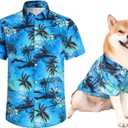 Dog Shirts Hawaii Dog Clothes for  Dogs Owner and Pet Shirts are Sold Separately, Size: L-(13.1-18lb)-Chest~20" for Pets