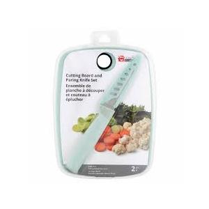 Culinary Elements Cutting Board With Paring Knife Set Blue, 2 Pcs