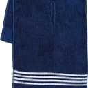 The Tour Towel | Large Golf Caddy Towel Terry Cloth, Absorbent 19" x 44", Center Cut, Perfect Hang Golf Cart Accessory and Golf Bag, Multiple Colors (Blue W/White Stripes)