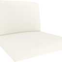 Covers & All Sunbrella Outdoor Deep Seat Cushion Set, 25" x 25.5" Deep Seat & Back Cushions, 5" Thick Foam Patio Cushions with Water-Repllent & UV Fade Resistant Covers, Patio Furniture Chair Cushions (Natural)