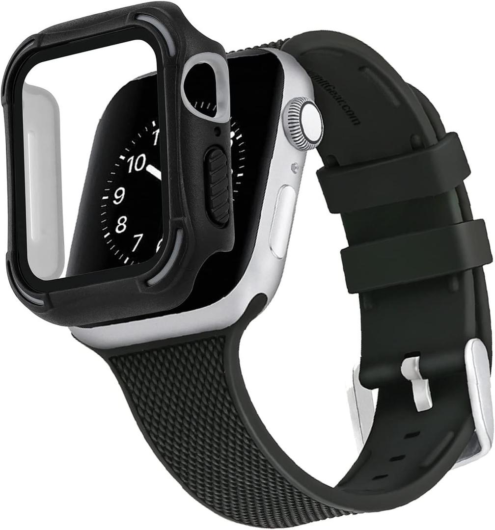 WITHit Protective Glass Cover with Integrated Bumper, Compatible with Apple Watch, 45mm, Gold/Rose Gold – Seamless Fit, Easy Installation, Screen Protector and Bumper for Apple Watch