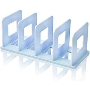 Lemical 4-Section Vertical Desk Organizer, Detachable Desktop File Sorter, Document & Magazine Holder for Office, Home, School & Dorm (Blue)