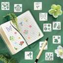 2 x 100Pcs Small Stencils for Rock Painting Reusable Small Flower Stencils for Crafts on Wood 2 Inch Nature Spring Flower Stencil Floral templates for Paint on Craft Fabric Card Walls Decor(Floral100)
