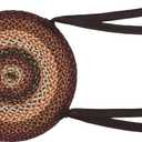 VHC Brands Beckham Round Seat Cushion Chair Pad, Red Black Tan, Jute Blend with Ties, 15x15 Inches