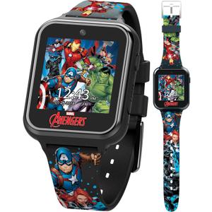 Marvel Avengers Interactive Kids Smartwatch Touchscreen Watch with Games, Camera, Voice Recorder, Step Tracker, Timer & Alarm 10 Watch Faces, USB Rechargeable Fits Wrists 5.5" to 8"