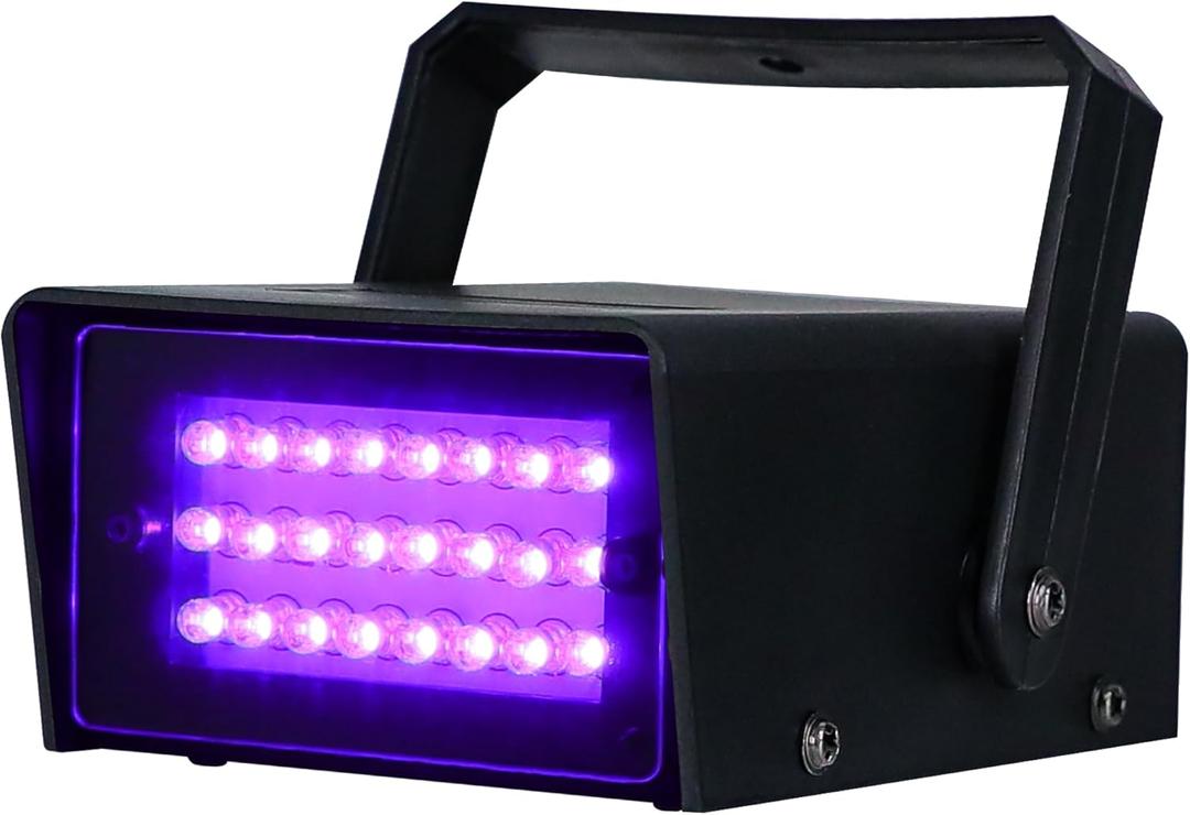 ENUOLI Mini LED Strobe Light Purple Color with 24 Super Bright LED Variable Speed Control for Christmas Clubs Stage Light Effect DJ Disco Bars Parties Halloween, Purple Color)