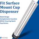 San Jamar Pull-Type Cup Dispenser 32-46 Oz. Cups for Restaurants, Home, and Office, Plastic, 23.5 Inches, Silver, Large
