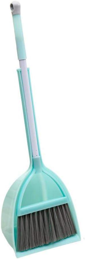 Mini Broom with Dustpan for Kids, Little Housekeeping Helper Set (Light Blue)