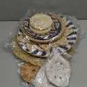 15 Pcs Boho Wall Basket Decor Woven Rattan Seagrass Wall Decor Hanging Rustic Farmhouse Western Art Decoration for Nursery Living Room Bedroom Home Kitchen(Blue Style)