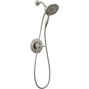 Delta Arvo 14 Series Brushed Nickel Shower Faucet Set with In2ition 2-in-1 Dual Shower Head with HandHeld Spray Combo, Valve Trim Kit, SpotShield Stainless 142840-SP-I (Valve Included)