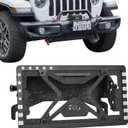 JOYTUTUS Universal Flip-Up License Plate Mount for 10" Hawse Fairlead (254mm) - Compatible with Winch, Off-Road Trucks, RV Bumpers Front License Plate Holder Bracket