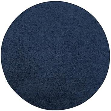 Bright House Solid Color Area Rugs Navy - 2' Round, Indoor, Stain & Fade Resistant, Perfect for Living Room, Bedroom, Dining Room, Entryway, Doorway, Pet & Kids Friendly Rug, Wedding, Made in USA