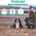 Petbobi Dog Tie-Out Cable and Stake - 40ft Heavy Duty Cable with Spring, No Tangle, 16in Ground Stake, Ideal for Yard, Camping and Beach, Suitable for Medium to Large Dogs Up to 120 lbs, Black