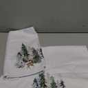 Green Christmas Tree Deer Kitchen Towels, Christmas Pine Tree Dish Tea Towels, Xmas Winter Forest Reindeer Decorative Hand Towel for Bathroom Kitchen, 16x24 Inch