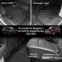 for Ford Expedition Max/Lincoln Navigator L 7 Seater 2018-2024 Floor Mats 3 Rows Trunk Cargo Liner and Backrest Mats All Weather TPE Protection Accessories (7 Seat Full Set-Only for MAX Or L)