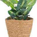 Woven Straw Flower Pot Seagrass Planters Basket Garden Plant Pot Containers Wicker Rattan Vase Sundries Organizer Storage Bins for Indoor Outdoor Plants (25X19CM)
