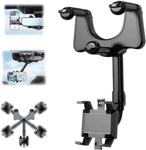 KDGENG Rearview Mirror Phone Holder for Car – 360° Adjustable Car Mirror Mount, Porta Celular Para Carro, Universal Phone Holder for Easy Driving
