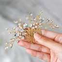 Unicra Gold Bride Wedding Hair Comb Rhinestone Bridal Headpiece Sparkly Crystal Hair Accessorie for Women and Girls (Gold)