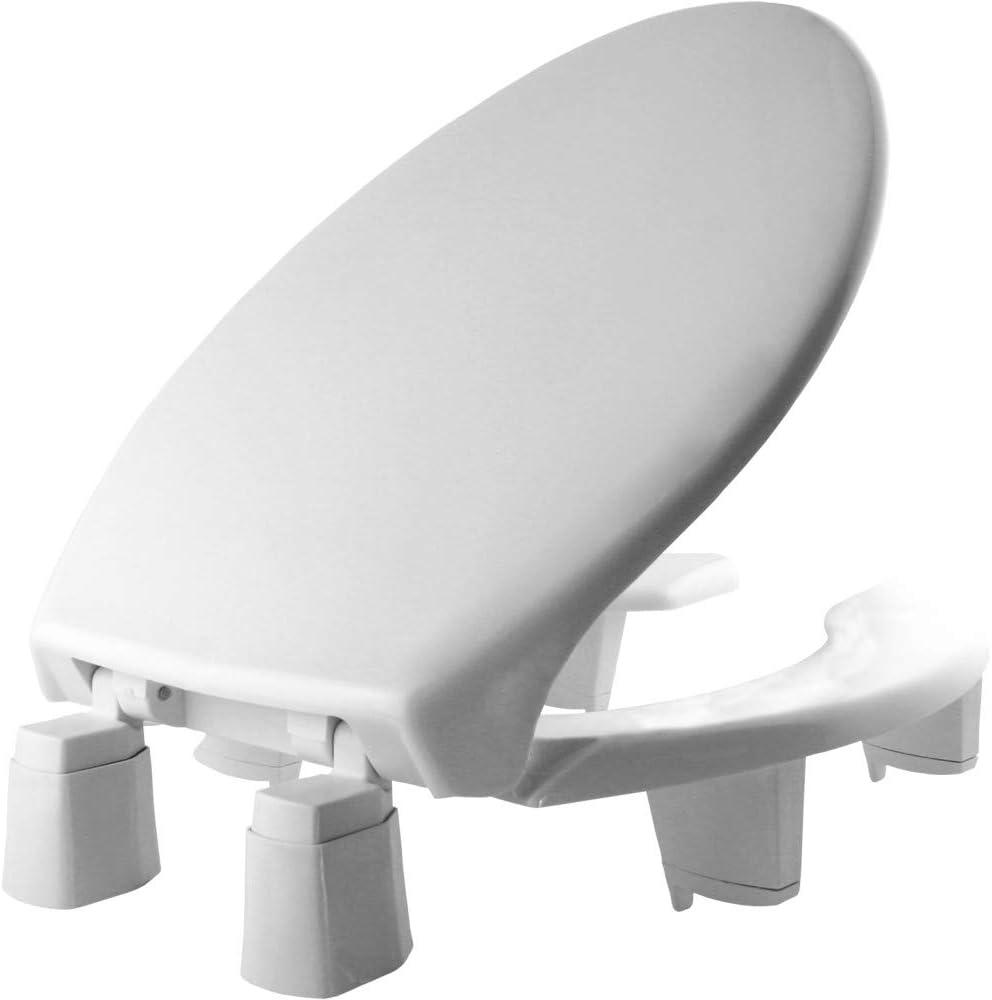 Bemis Steadfast 3" Raised Toilet Seat with Open-Front, Hinges that Never Loosen, Elongated