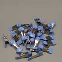 Clothes Pins Heavy Duty 30 Pack - 2.17 Inch Metal Chip Clips, Clothespins for Photo Drying Clothesline Laundry Sock, Bag Clips for Food Kitchen Stainless Steel with Rubber, Blue
