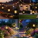 Beautyard 6 Packs Outdoor Solar Candles Lights Flickering Decorative Lantern Stake Lighting for Garden, Backyard, Lawn, Pathway, Patio Accessories and Decor ( Small 6 Pack , Black )