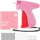 Stitch Gun for Clothes, Handheld Quick Sticky Sewing Tag Gun Fixer instant Pants Hemming Tool, Tagging Gun for Clothing, Includes 6 Needle,5000 Pcs Micro Fasteners(2500 White & 2500 Black)