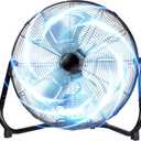 20 Inch Floor Fan,Heavy Duty Metal Industrial Fan - High Velocity Fan with 3 Speeds & Tilt, Powerful Metal Fan for Shop, Garage, Patio & Bedroom, Small