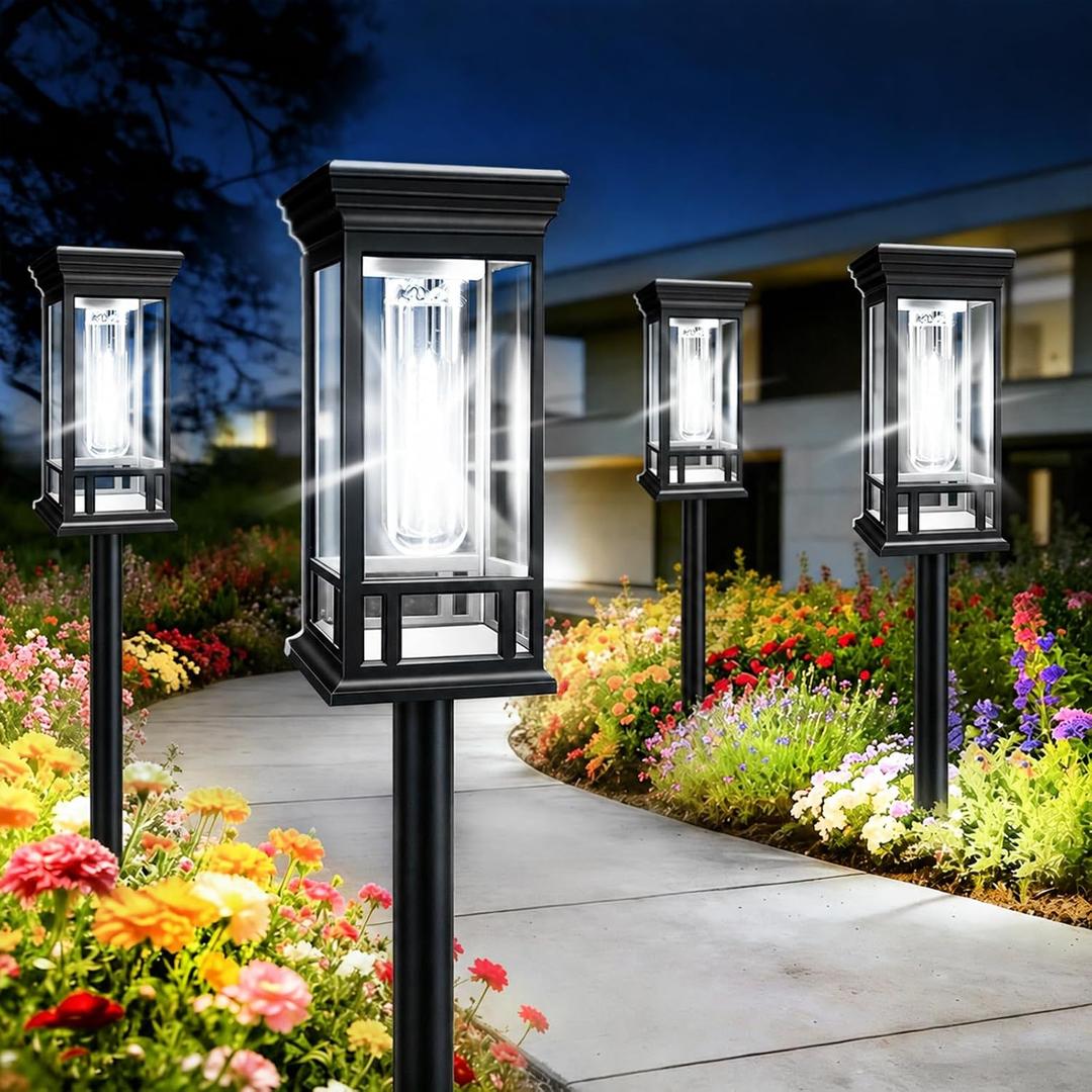 1 Pack Bright Solar Garden Lights, Solar Pathway Lights Outdoor Waterproof | Auto On/Off, Solar Lights Outdoor for Yard, Sun-Powered Landscape Lights for Path Walkway Lawn Driveway Patio Decor